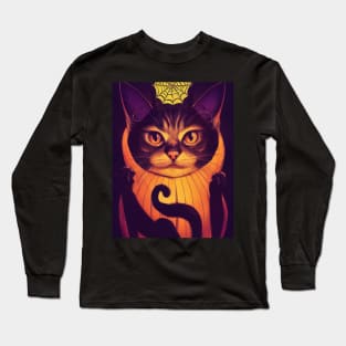 cat halloween darkness Long Sleeve T-Shirt